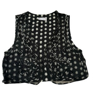 Awesome 90’s style Vintage vest Starfire sheer front measures small no size tag